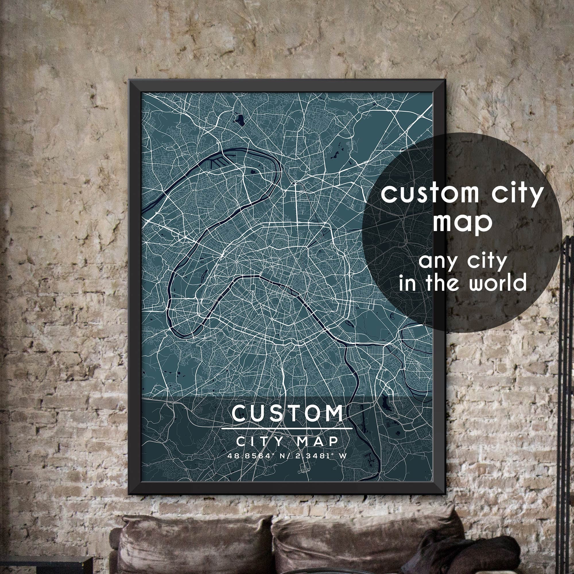 Personalisierte Karte personalisierte Stadt karte | Etsy