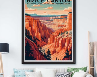 Bryce Canyon National Park Illustration - Southwest Landscape Art Print