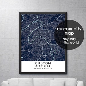 City Poster Custom, Wall Decor, Custom City Map, City Map Print