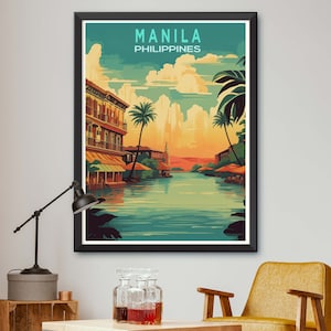 Manila Philippines Travel Poster: Vibrant City Illustration
