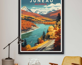 Juneau Alaska Poster - Juneau Alaska Print - Juneau Wall Art - Alaska Wall Decor - Large Wall Art