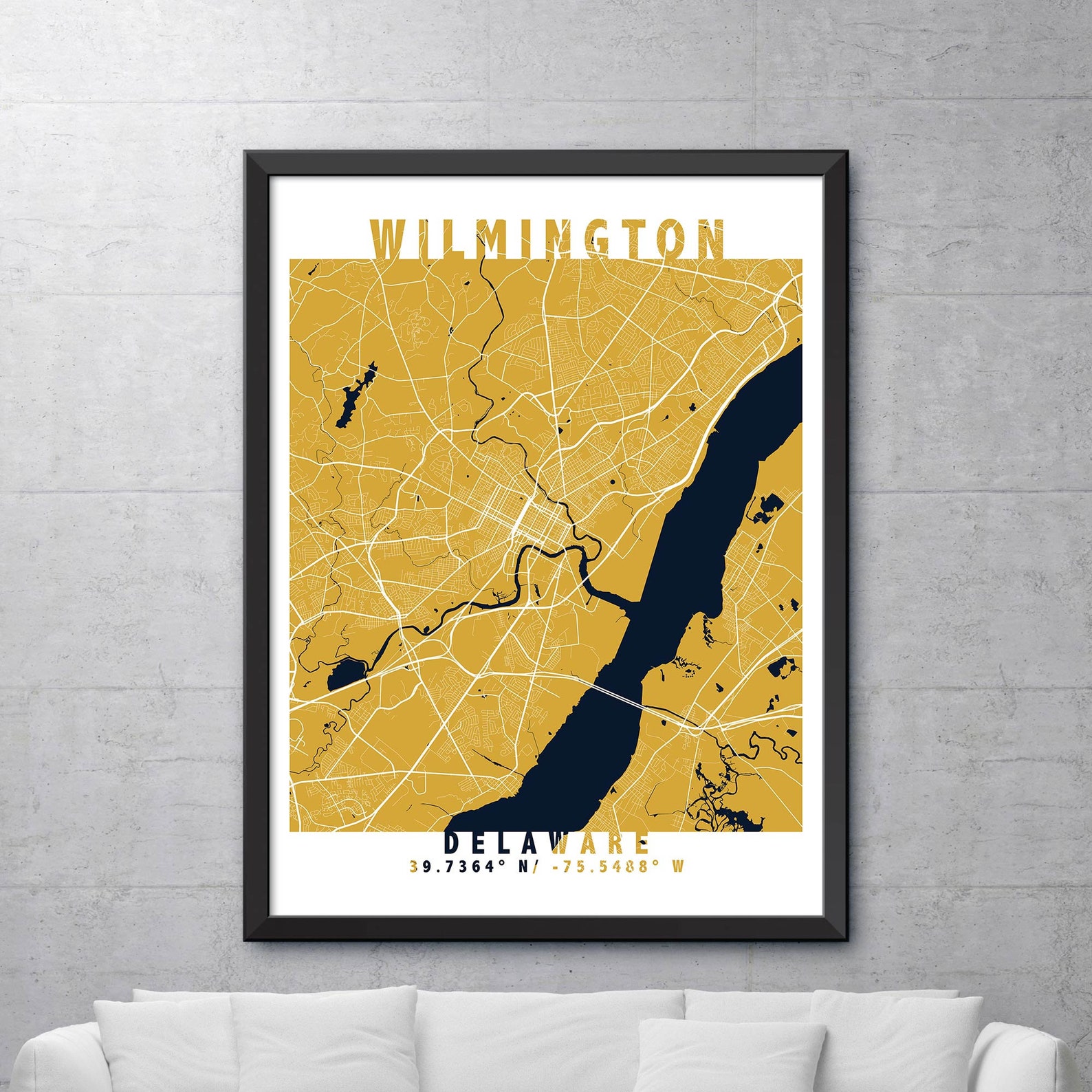 Map of Wilmington Wilmington Map Print Wilmington City Etsy