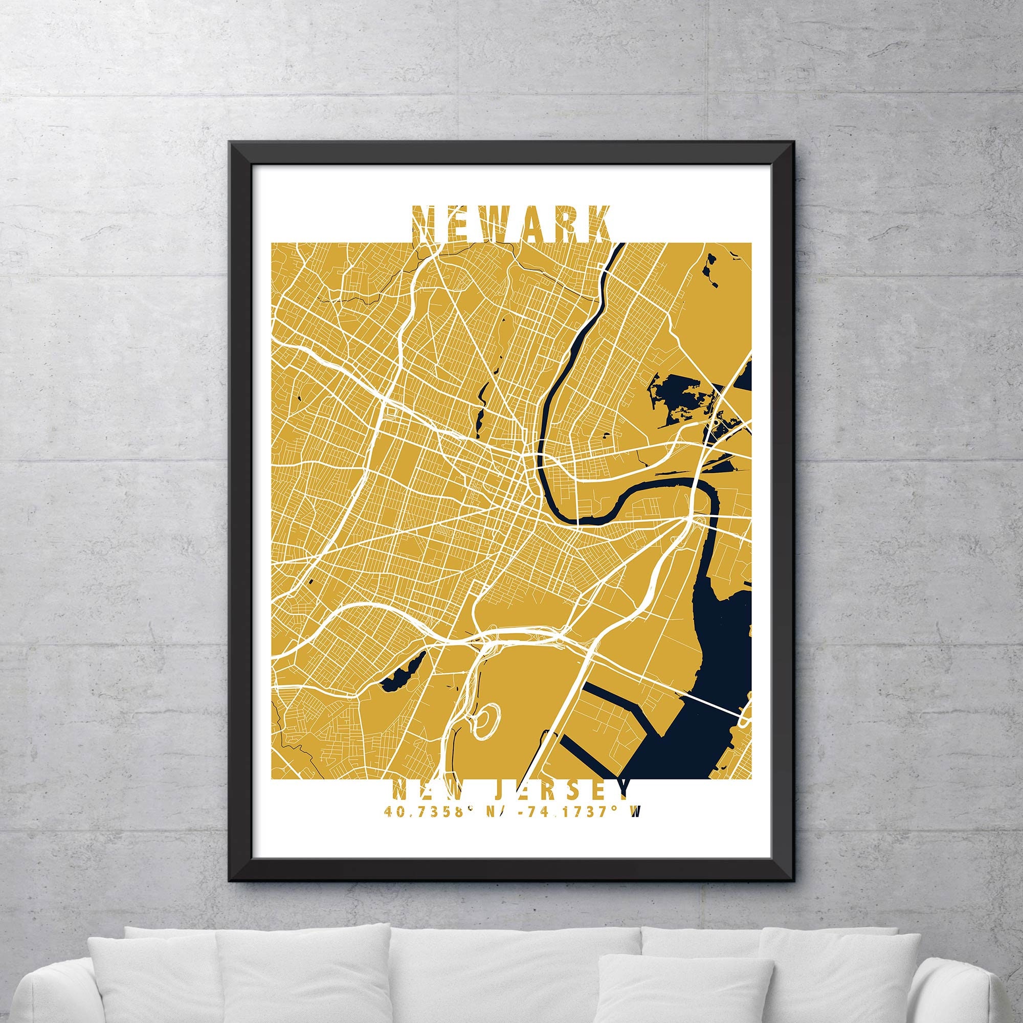Map of Newark New Jersey Newark Map Print Newark City | Etsy