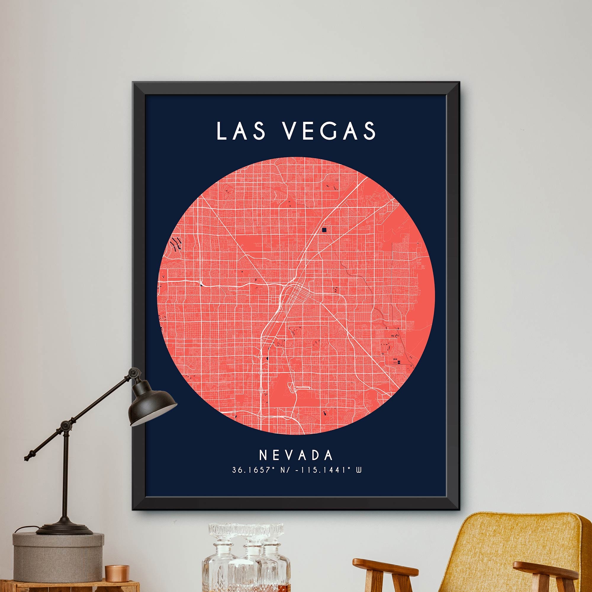 Map of Las Vegas Las Vegas Map Print Las Vegas City Poster | Etsy