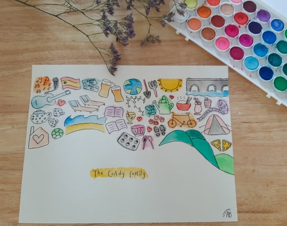 Family Personalised Hand-Drawn Gift