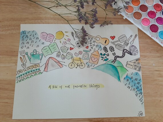 A Few of Our/ My Favourite Things Personalised Hand-Drawn Gift