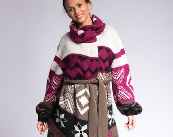 Alpaca Wool Cardigan Sweater: Oversized Boho Knit Coat