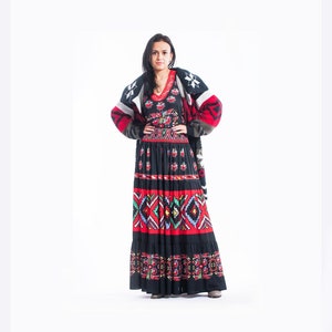 Boho Winter Holiday Dress: Two Piece Maxi Skirt Set