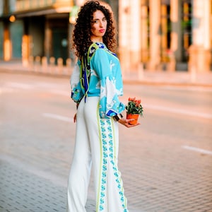 Two Piece Set, Lounge Set, Loungewear Set, Palazzo Pants, Bell Sleeve Top, Y2K Pants, Sustainable Clothing