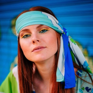Silk Head Scarf: Y2K Designer Scarf, Sustainable Clothing image 4