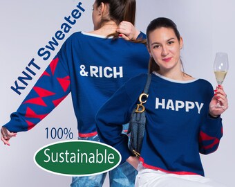 Geborduurde wollen crop-top: duurzame Y2K-gebreide trui