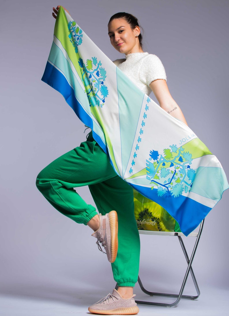 Silk Head Scarf: Y2K Designer Scarf, Sustainable Clothing image 10