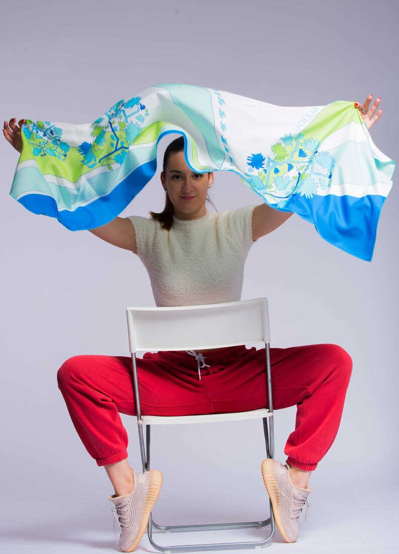 Silk Head Scarf: Y2K Designer Scarf, Sustainable Clothing image 3
