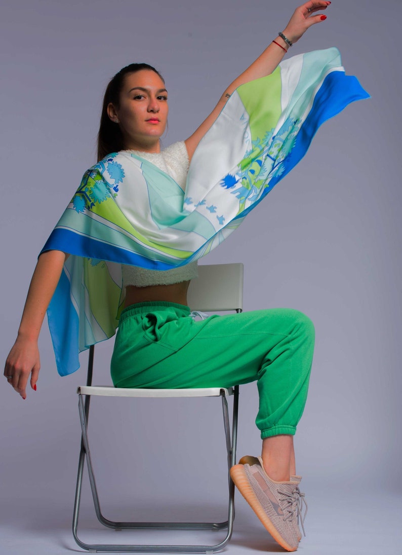 Silk Head Scarf: Y2K Designer Scarf, Sustainable Clothing image 5
