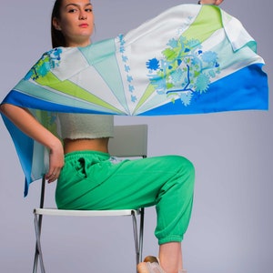 Silk Head Scarf: Y2K Designer Scarf, Sustainable Clothing image 7