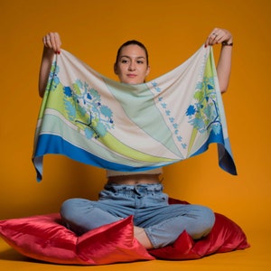 Silk Head Scarf: Y2K Designer Scarf, Sustainable Clothing image 8