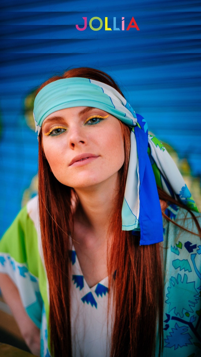 Silk Head Scarf: Y2K Designer Scarf, Sustainable Clothing image 4