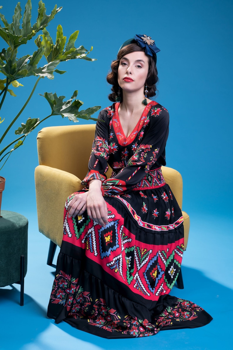 Black Еvening Dress/ Boho Chic Dress/ Long Boho Skirt Etsy