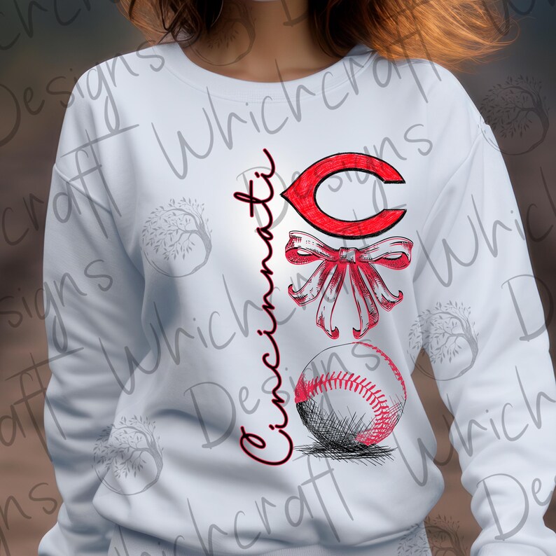 Cincinnati Baseball Hand Drawn PNG - Etsy