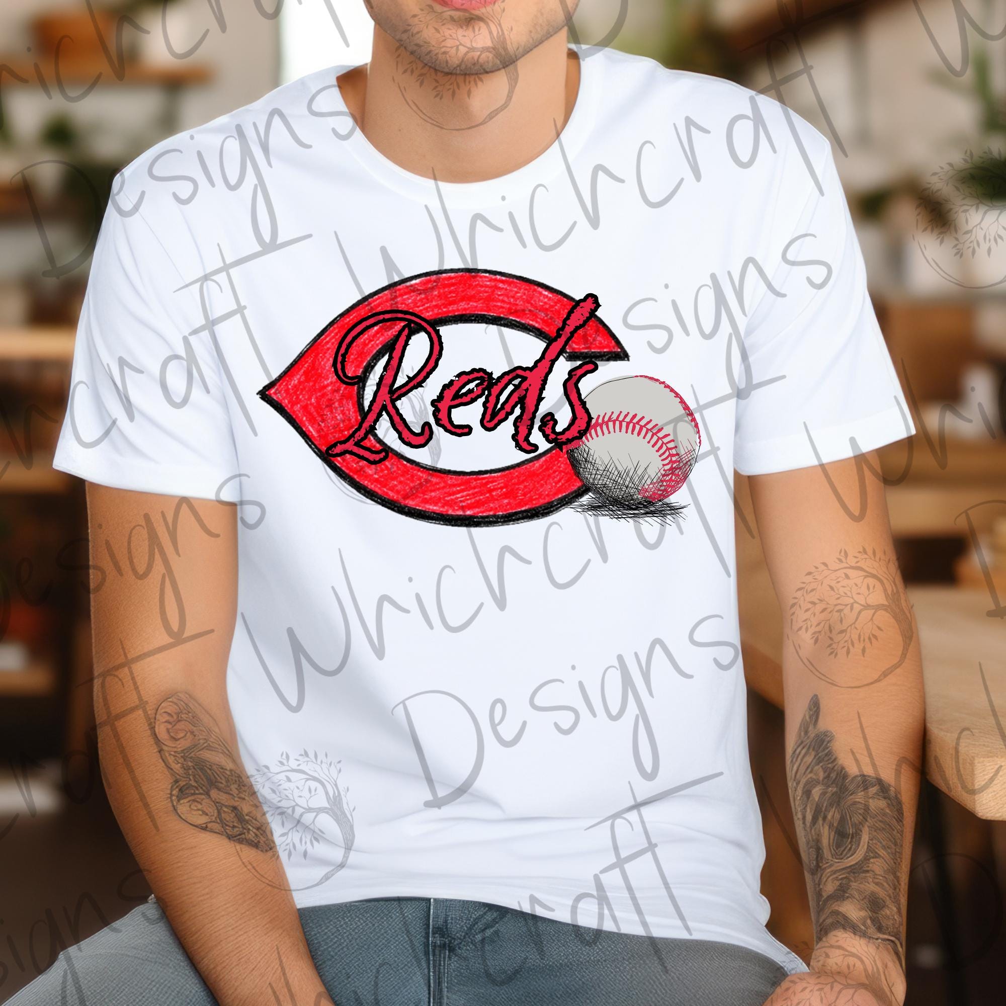 Cincinnati Baseball Hand Drawn PNG - Etsy
