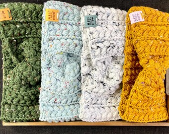 Handmade Textured Crochet Ear Warmer | Twist Winter Headband