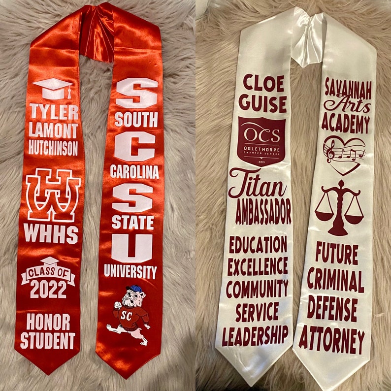 Graduation Stole Graduation Sash Graduation Custom Etsy