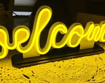 Digital svg File to Create a Neon Flex LED Welcome Sign NO SOLDERING required svg file for table top laser like a Glowforge