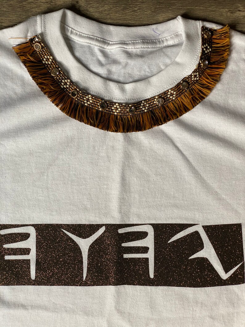 Hebrew Israelites Black T-Shirt With White Fringes – Gildan Cotton Crew Neck (Men's Regular Fit)