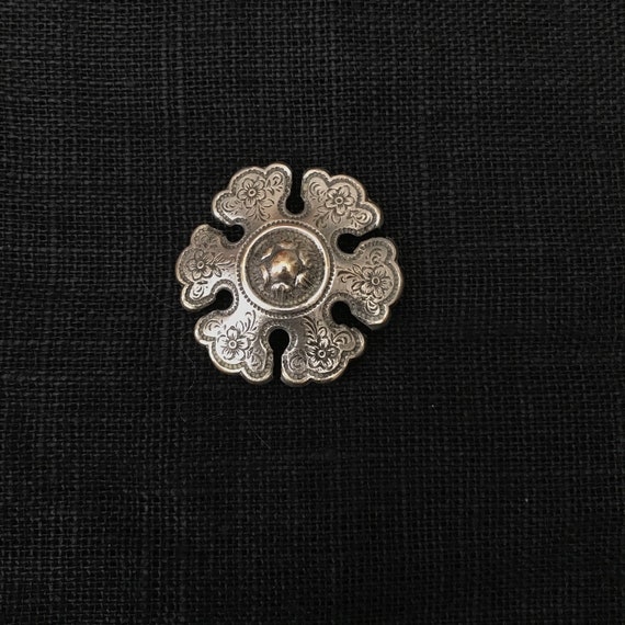 Magnificent old chiseled silver brooch from the b… - image 3