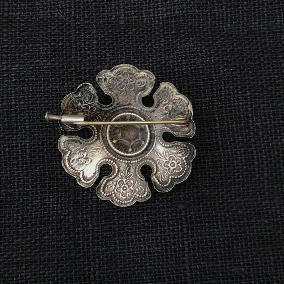 Magnificent old chiseled silver brooch from the b… - image 7