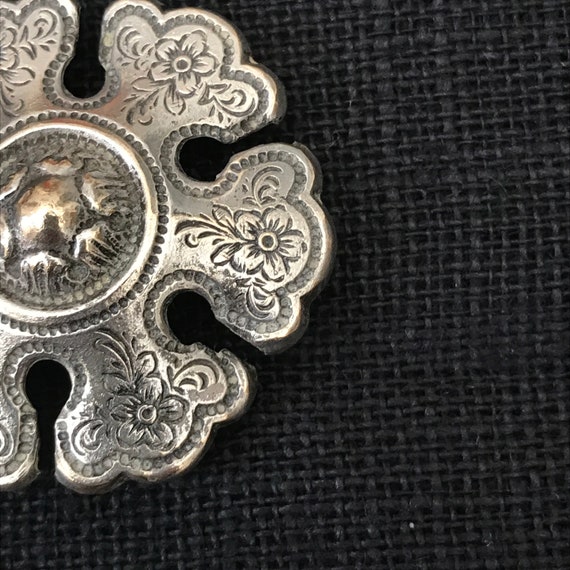 Magnificent old chiseled silver brooch from the b… - image 5