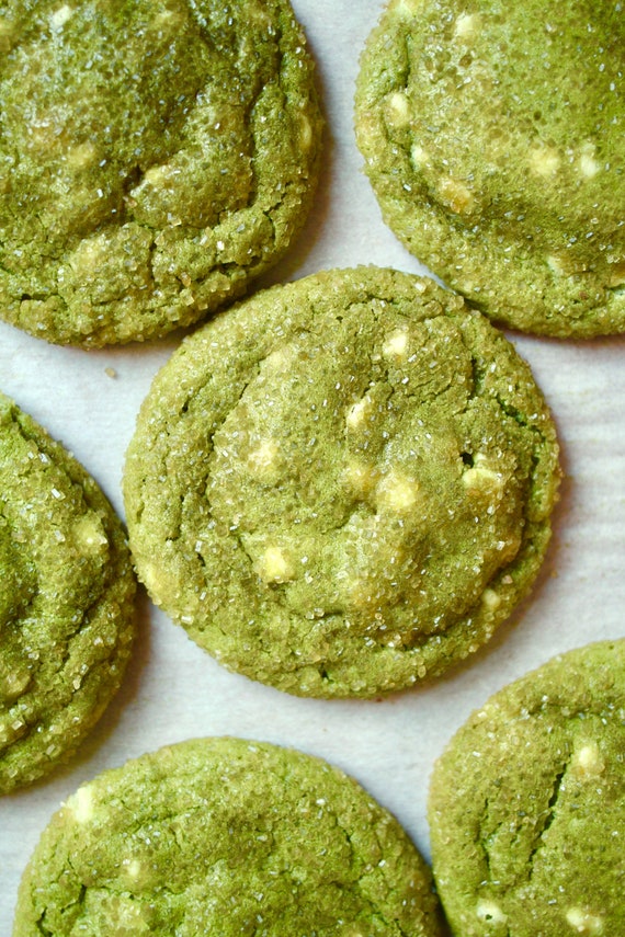 Matcha White Chocolate Chip Sugar Cookies