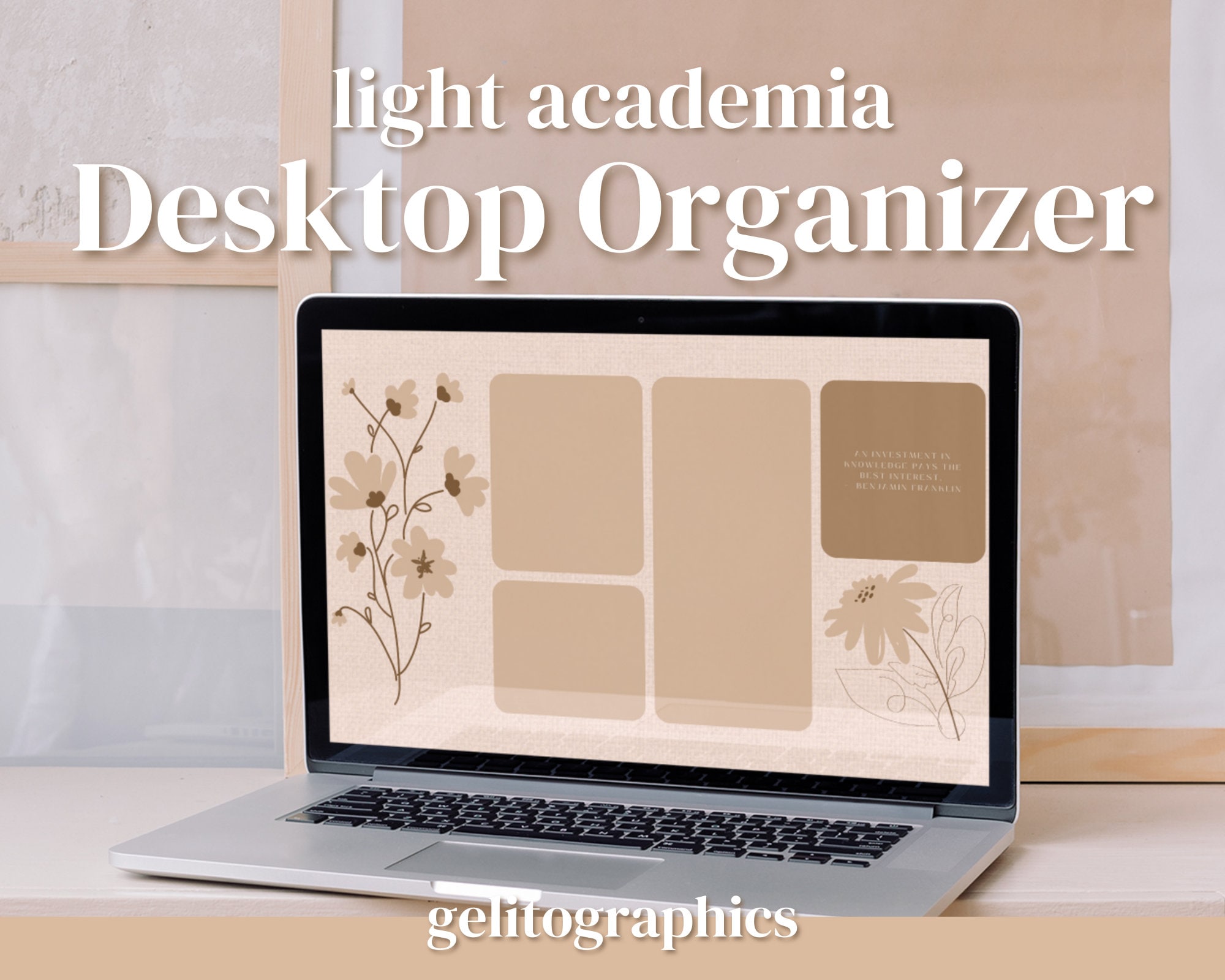 Beige Minimalist Personal Desktop Organizer Desktop Wallpaper Template and  Ideas for Design  Fotor