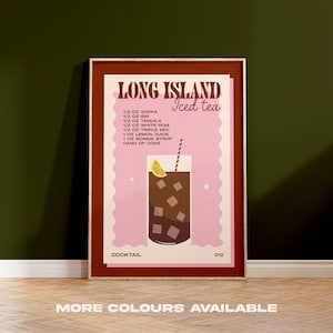 Personalised Cocktail Long Island Iced Tea Drink Tray Placemat Gift Present Birthday Bar Display Mat