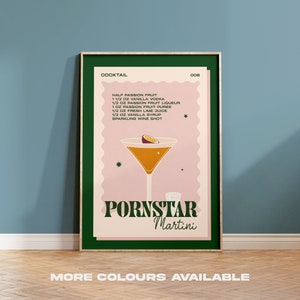 Retro Cocktail Unframed Print, dining room wall art, kitchen decor, kitchen print, vintage wall art, kitchen art, cocktail gift, bar decor