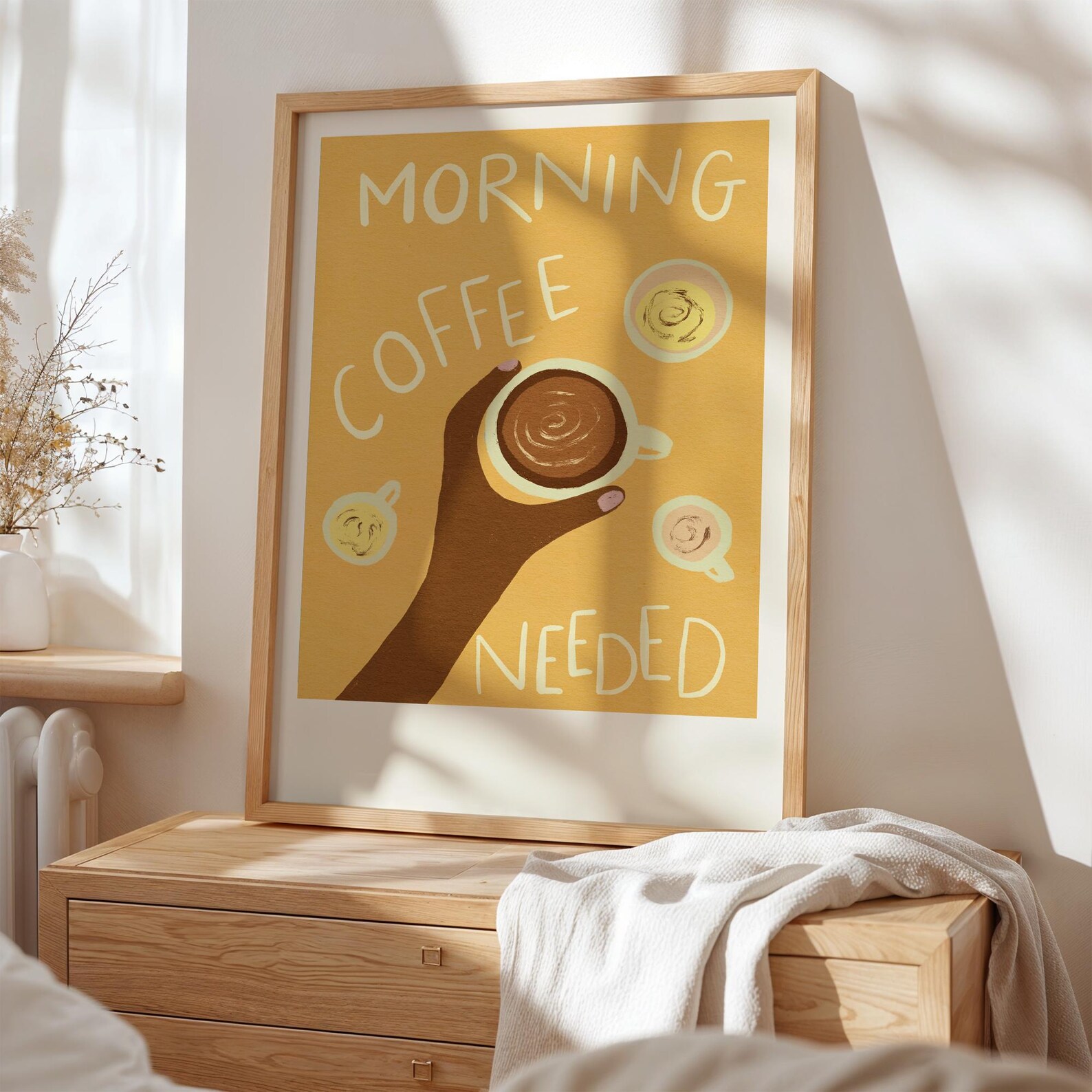 Morning Coffee Art Print, Kitchen Art Print, Food Art Print, Coffee Bar