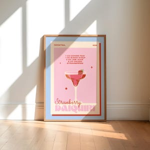 Retro Cocktail Print, dining room wall art, kitchen decor, kitchen print, vintage wall art, kitchen art, cocktail gift, bar decor