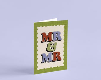 3D Pop-Up Hochzeitskarte Mr & Mr – Für Schwule Hochzeiten, Handgefertigt, 12x12 Cm