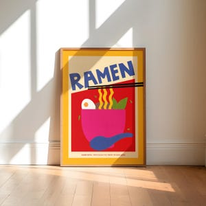 Ramen Food Print | Japenese Print | Cut Out Art | Unframed Kitchen Wall Art | Poster | Gift | Food and Drink | Colourful