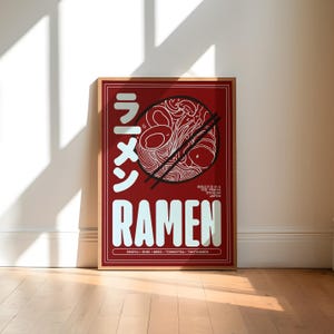 Ramen Food Print | Japenese Print | Asian Foods Art | Unframed Kitchen Wall Art | Poster | Gift | Food and Drink | Colourful