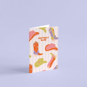 Carte d'anniversaire de cow-boy, carte d'anniversaire pour elle, carte d'anniversaire pour eux, carte d'anniversaire mignonne, carte d'anniversaire colorée, anniversaire de fille, bébé d'anniversaire