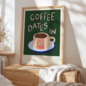 New York Coffee Art Print, kitchen art print, food art print, coffee bar art, dining room art, kitchen art, unframed art, coffee art, NYC