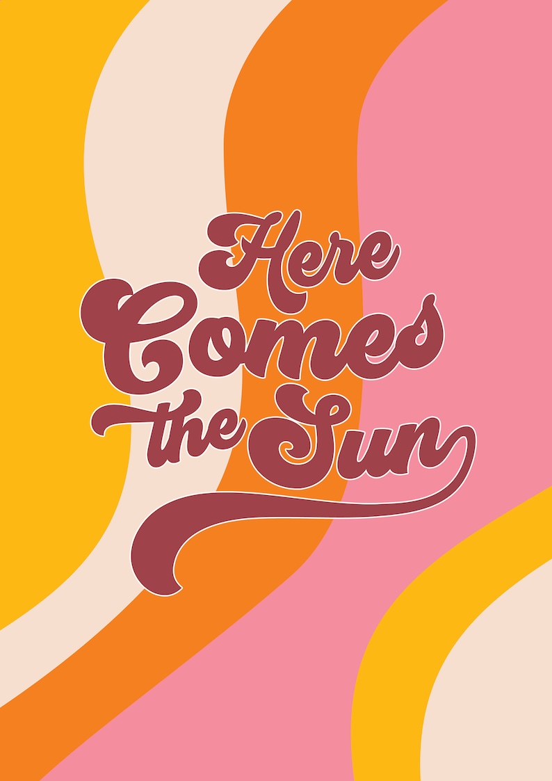 The Beatles Here Comes The Sun Lyrics Wall Art Poster Etsy