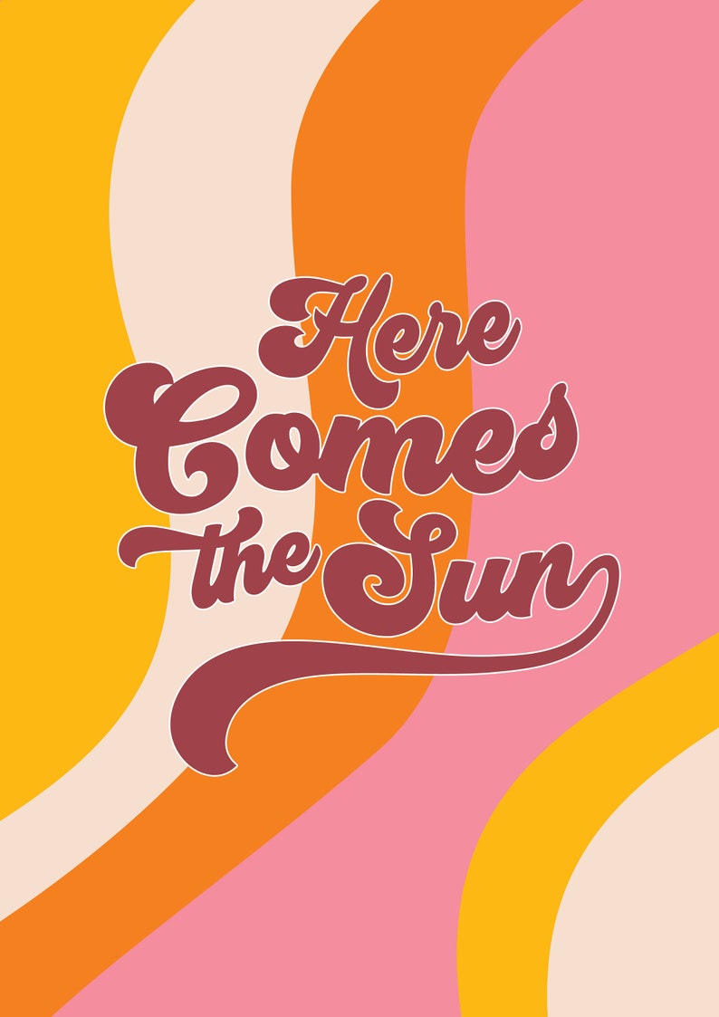 The Beatles Here Comes The Sun Lyrics Wall Art Poster Etsy