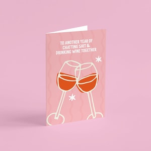 Wine birthday card, Birthday Card for her, birthday card for them, cute birthday card, colourful birthday card, fun birthday card