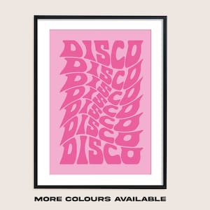 Disco Art Print, unframed art, music print, music wall art, retro wall art, living room decor, retro print, colourful wall art