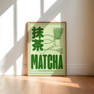 Matcha Art Print, kitchen art print, food art print, coffee bar art, dining room art, kitchen art, unframed art, Copenhagen art