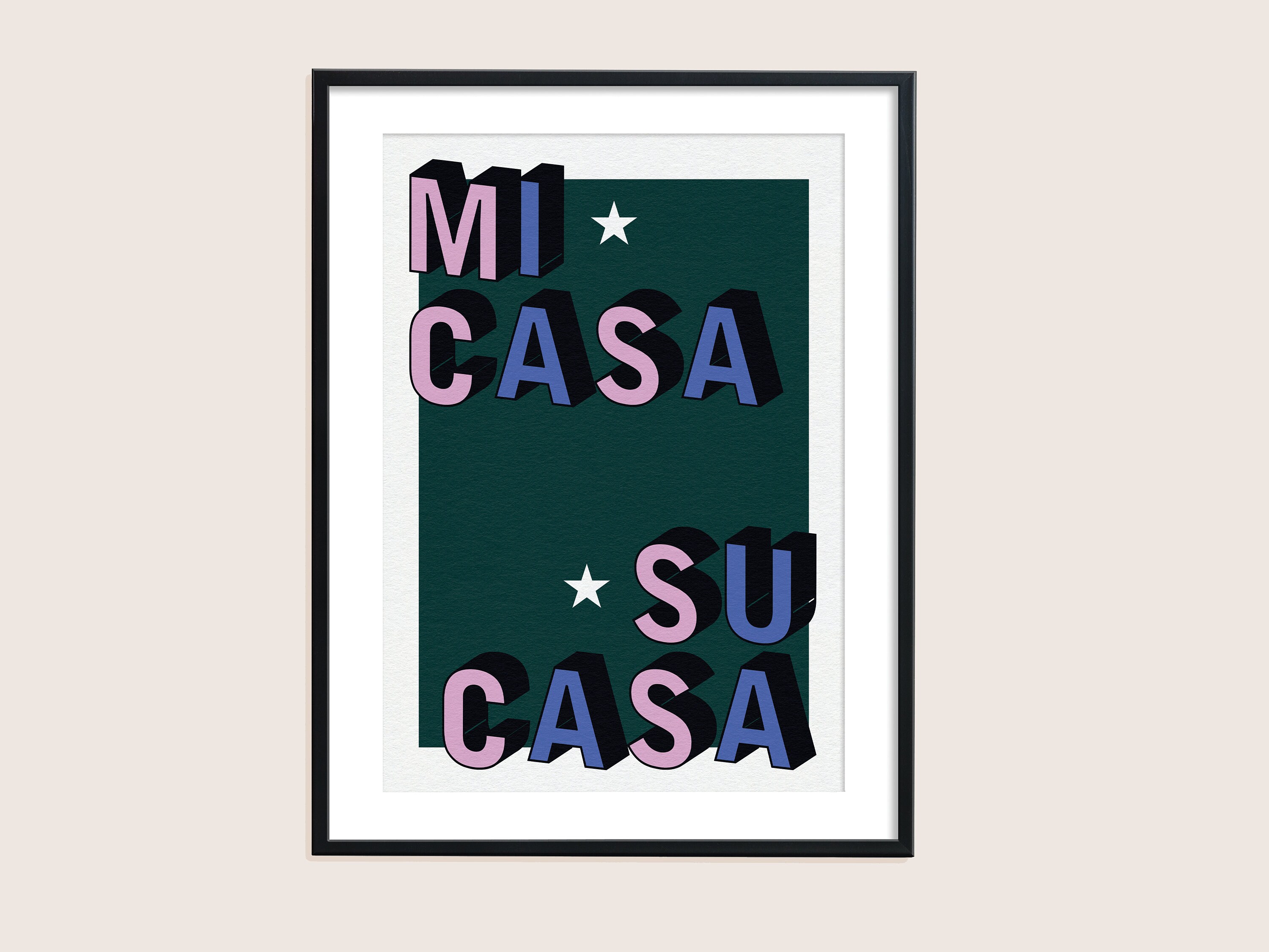 Mi Casa Su Casa Quote Print / Efecto textura / Arte de pared Etsy
