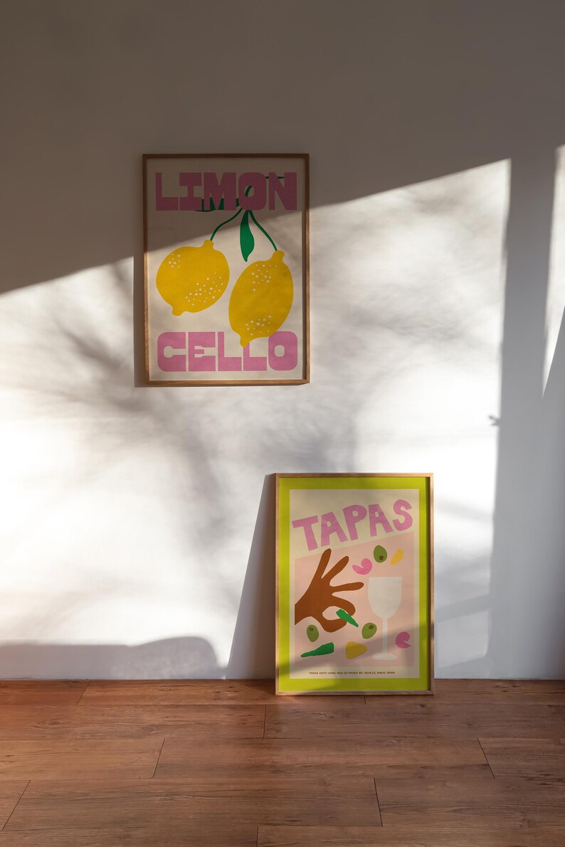 Tapas Food Print Spanish Print Cut Out Art Unframed Kitchen Wall Art