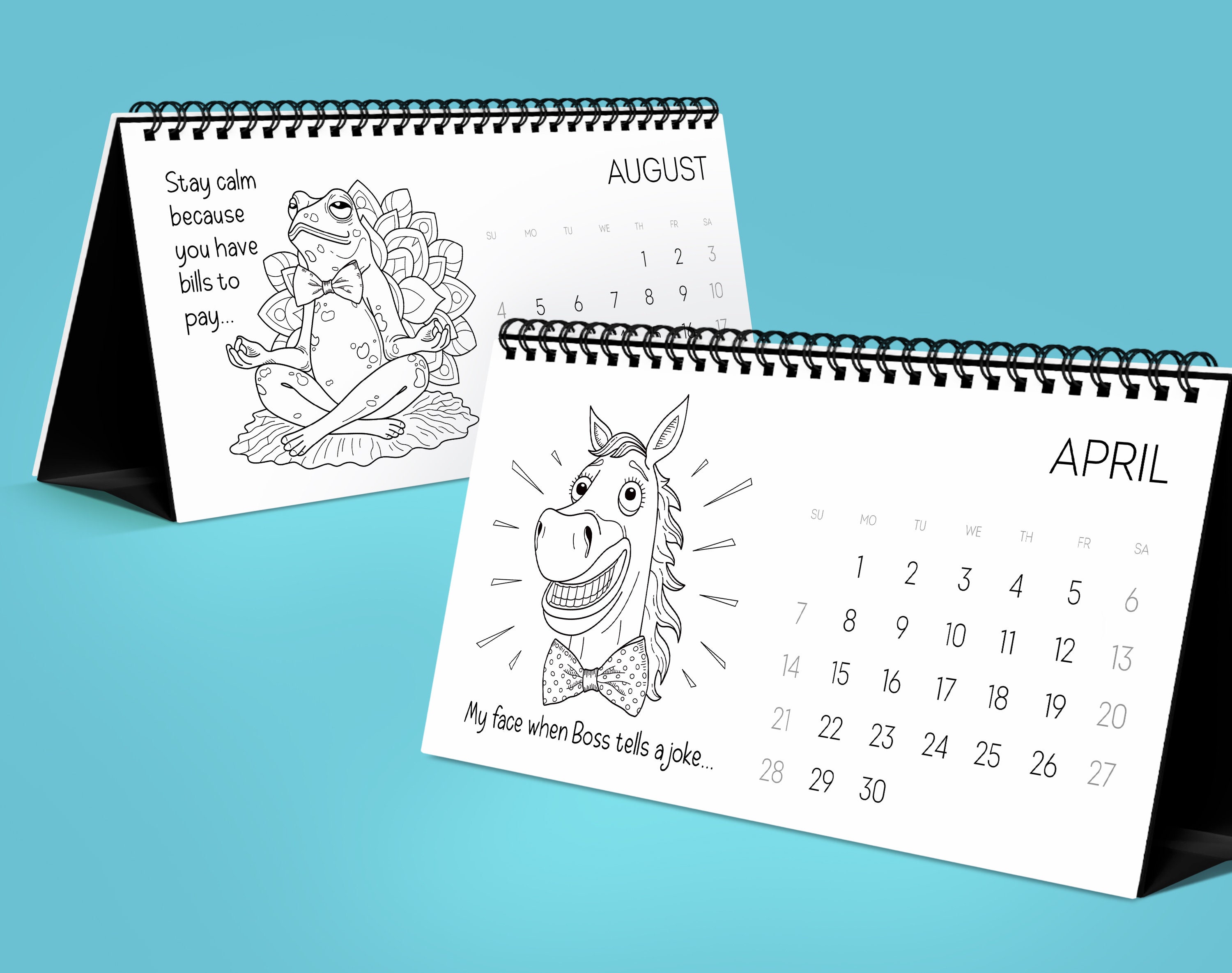 Coloring Desktop Calendar 2025. Ironic Work Memes With Funny - Etsy UK